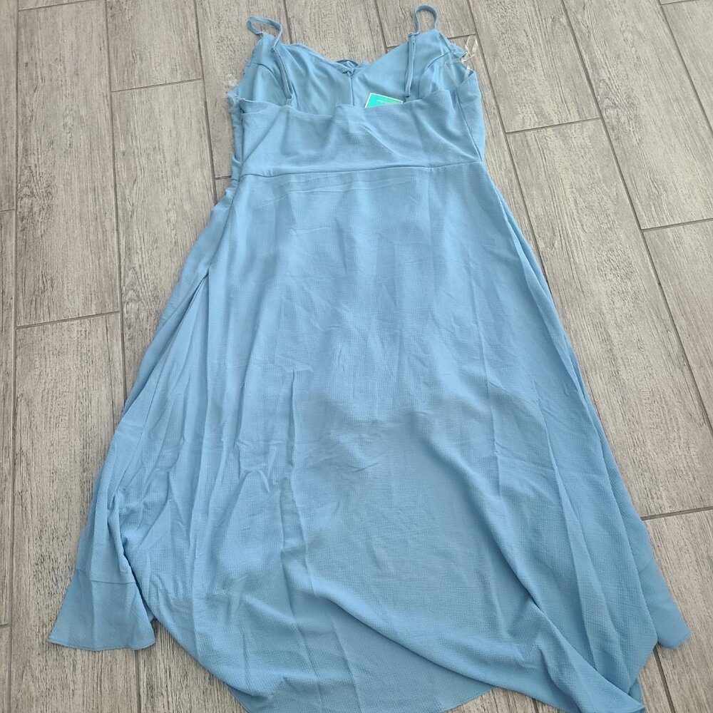 GB Fan Favs ruffle high low dress dusty blue size large NWT - Picture 12 of 13